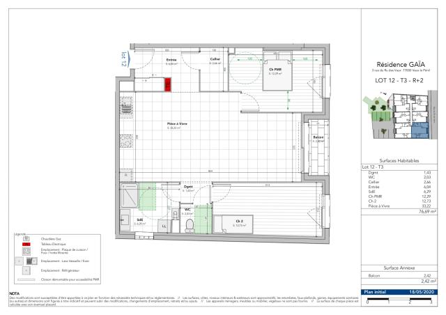 Appartement 3 pièces Vaux le penil disponible à la Vente