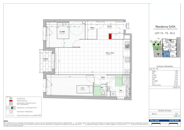 Appartement 3 pièces Vaux le penil disponible à la Vente